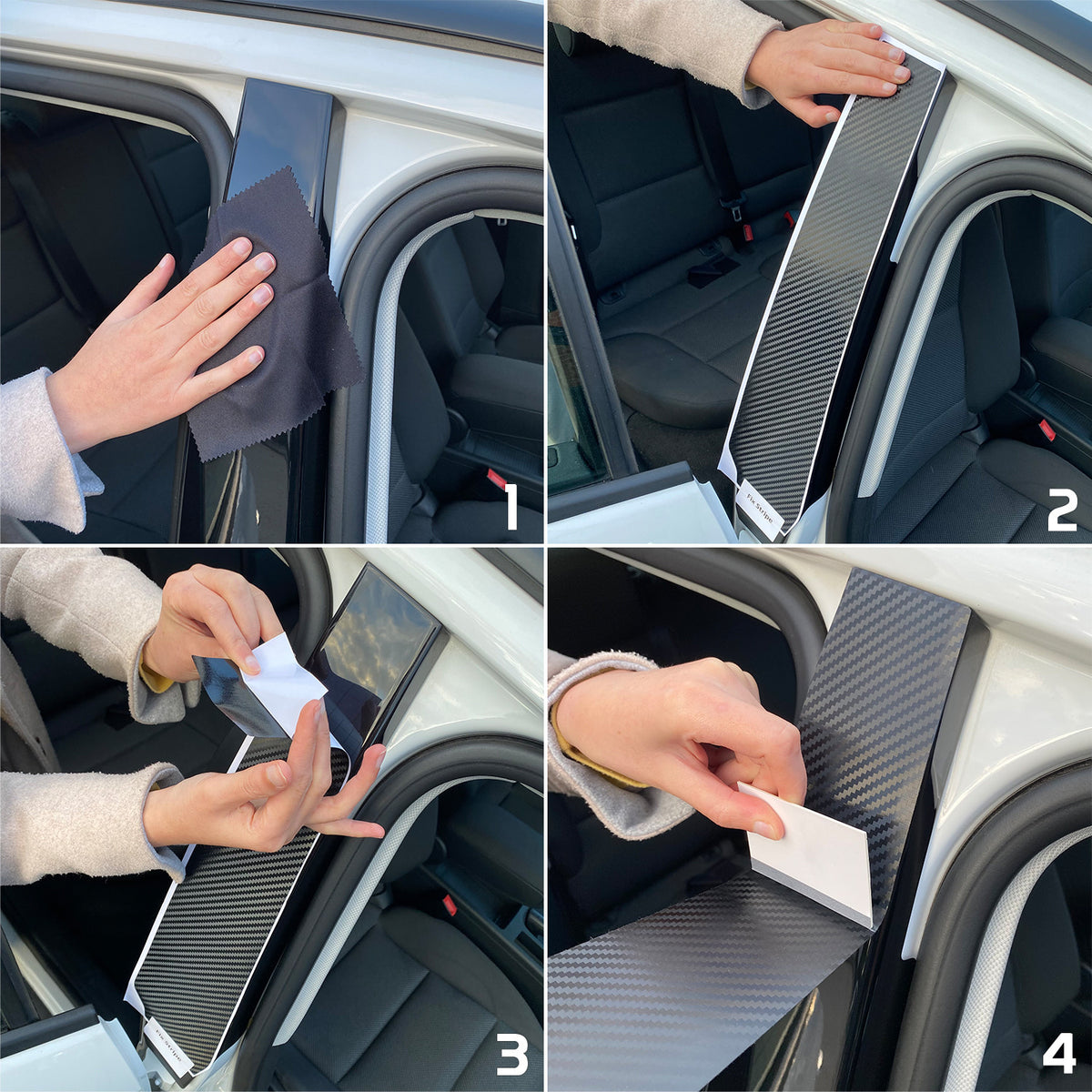 Zierleistendekor passend für VW Passat B8 2014-2024 (5-Türer Limousine) Blende B-Säule Tür