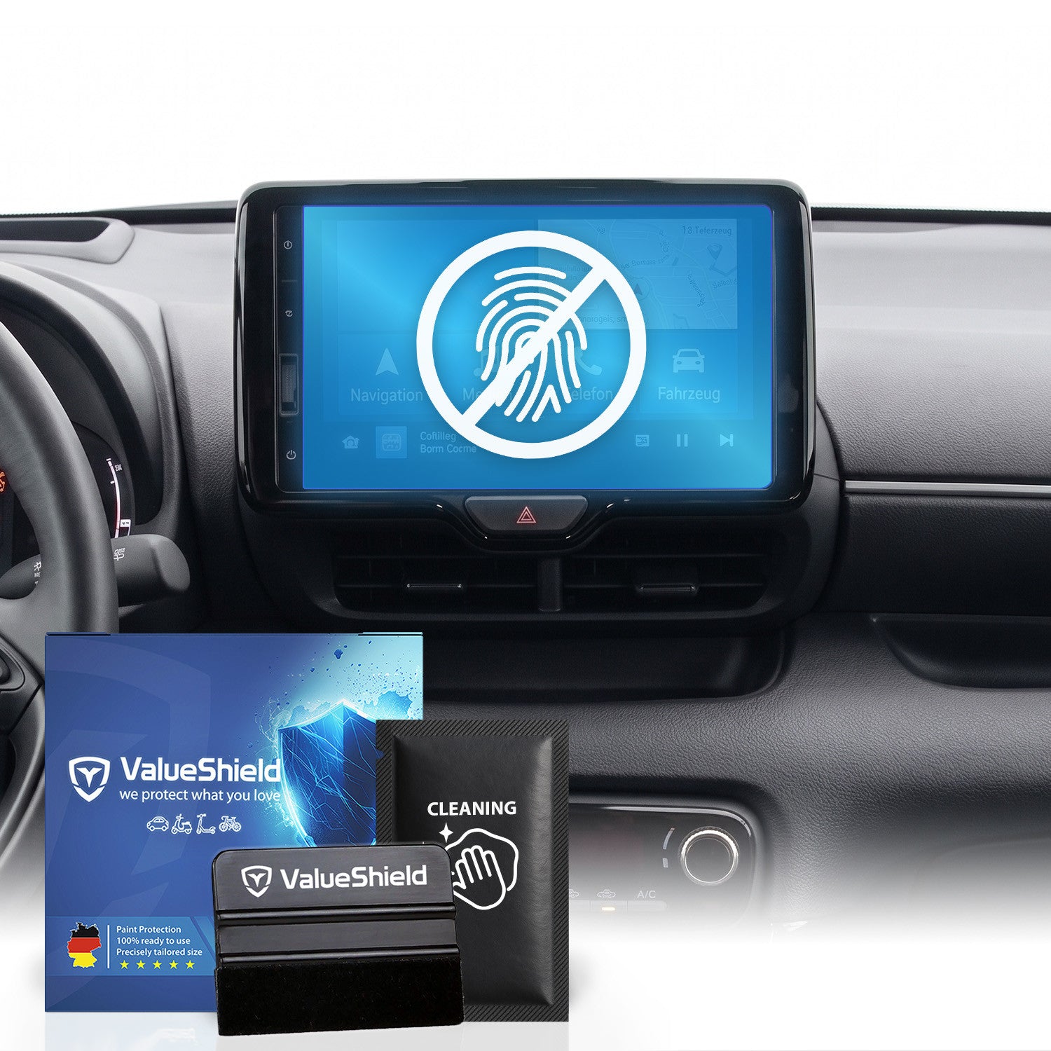Anti-Fingerprint Displayschutzfolie passend für Toyota Yaris XP21 2020-2025 (5-Türer Kompakt)