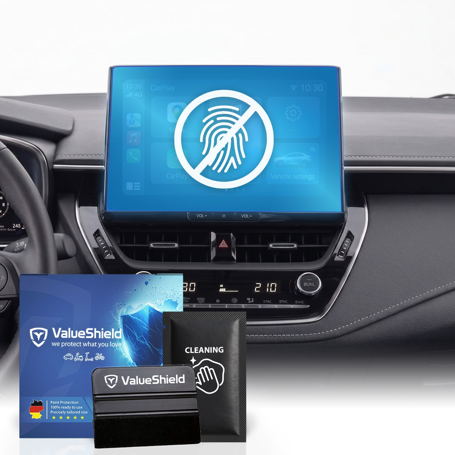 Anti-Fingerprint Displayschutzfolie passend für Toyota Corolla E210 2018-2027 (5-Türer Kompakt)