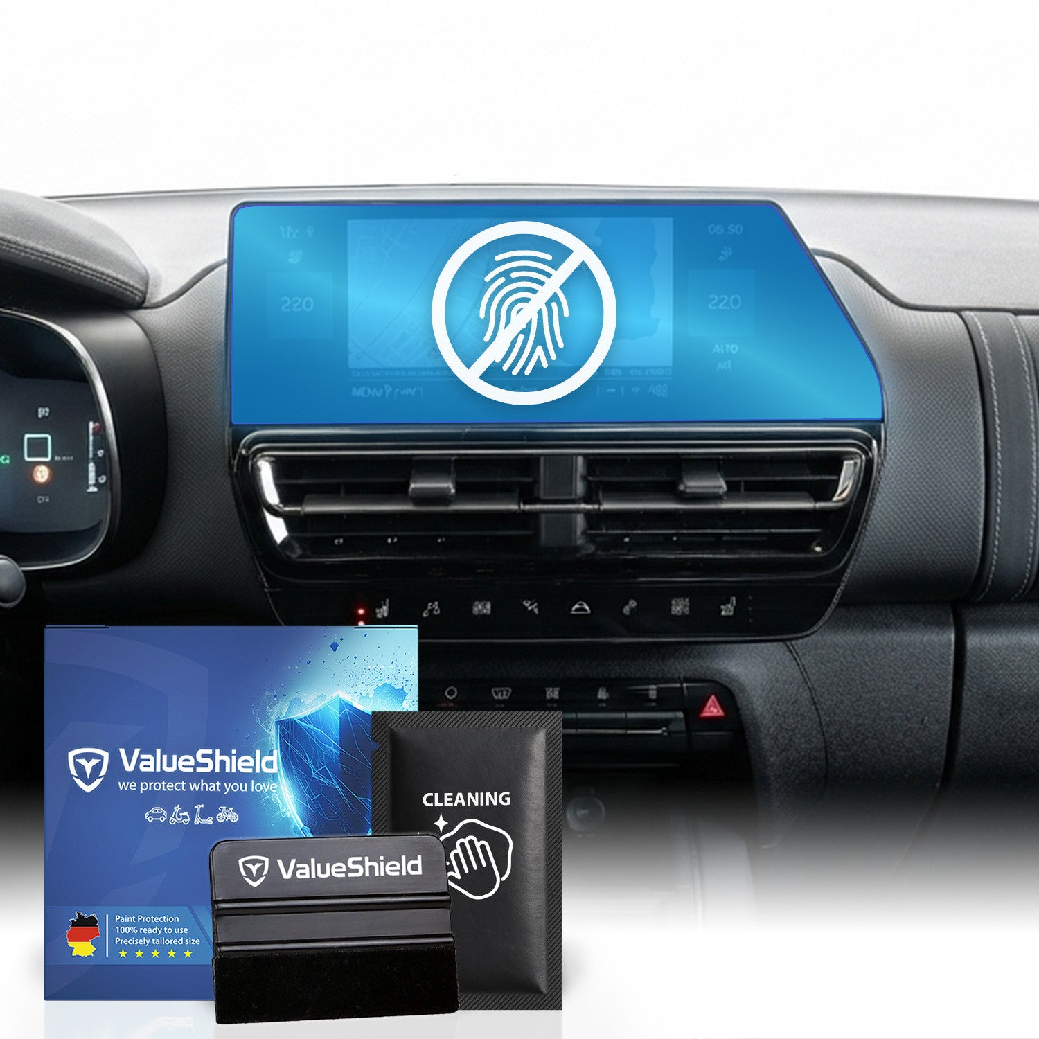 Anti-Fingerprint Displayschutzfolie passend für Citroen C5 Aircross 2018-2025 (5-Türer SUV)