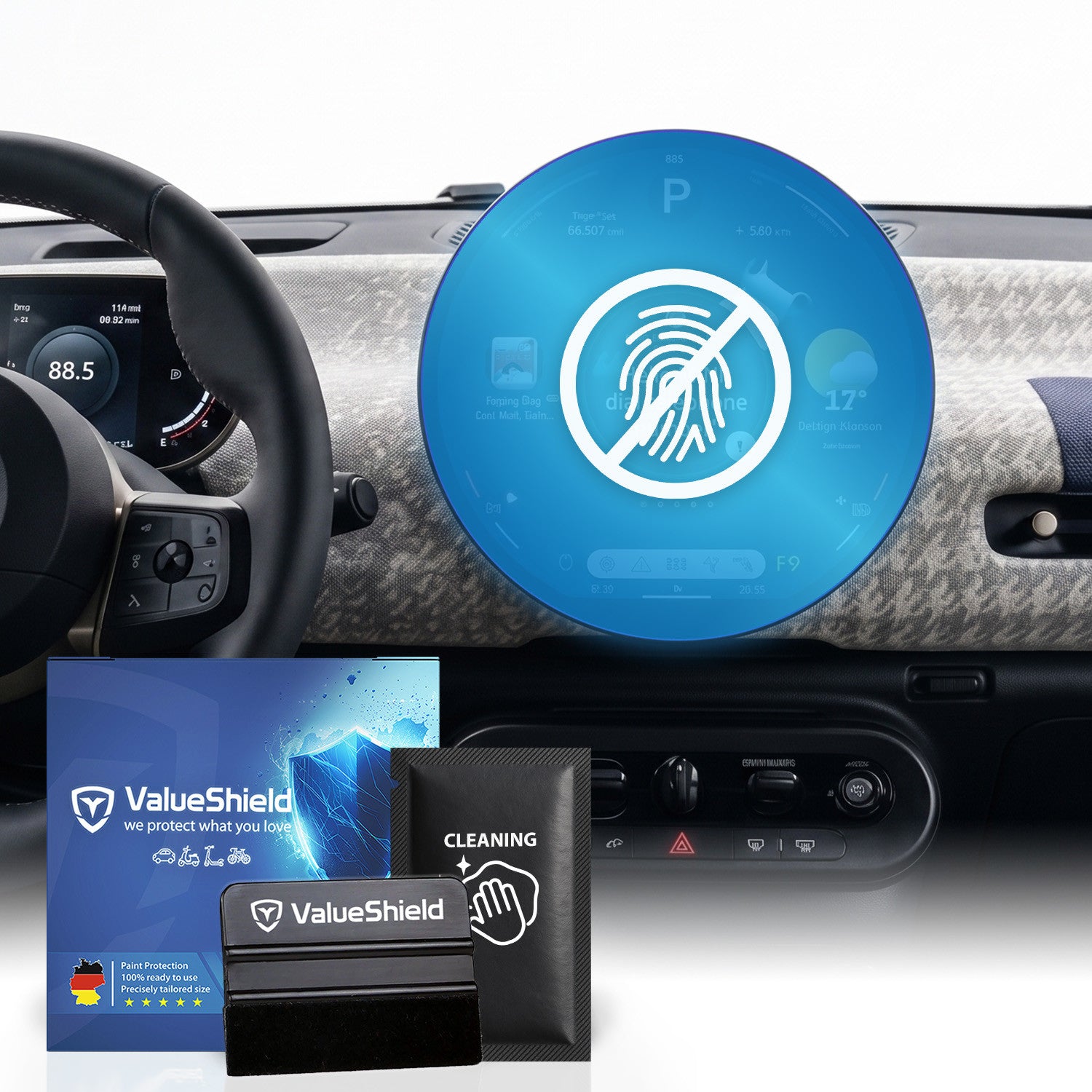 Anti-Fingerprint Displayschutzfolie passend für Mini Aceman J05 2024-2031 (5-Türer Kompakt-SUV)