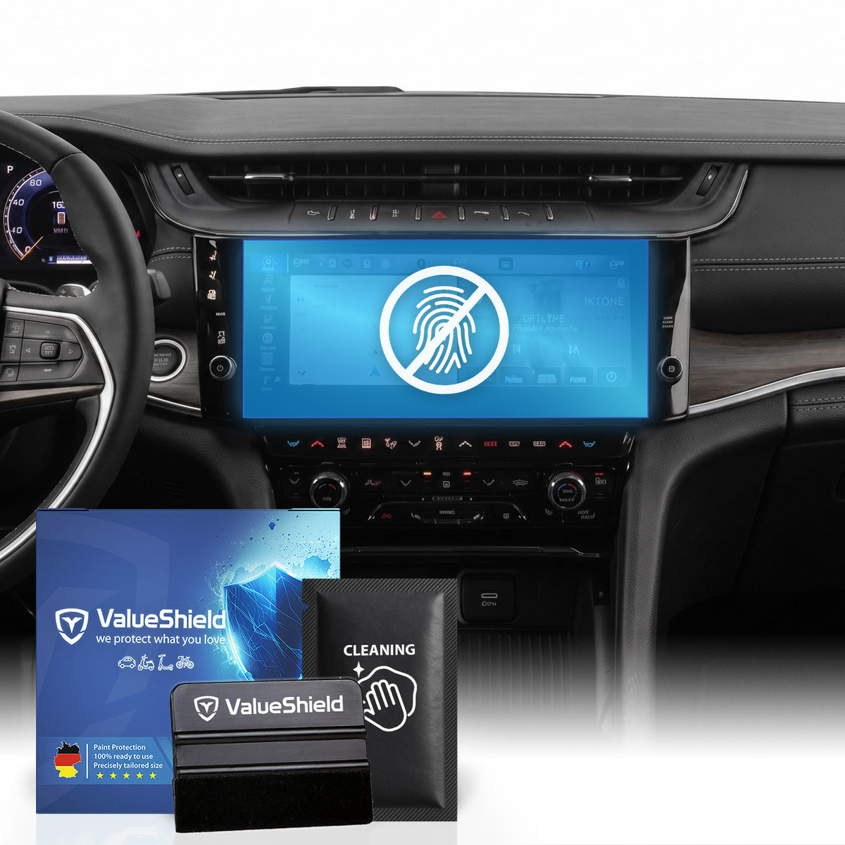Anti-Fingerprint Displayschutzfolie passend für Jeep Wagoneer S 2026-2032 (5-Türer SUV)