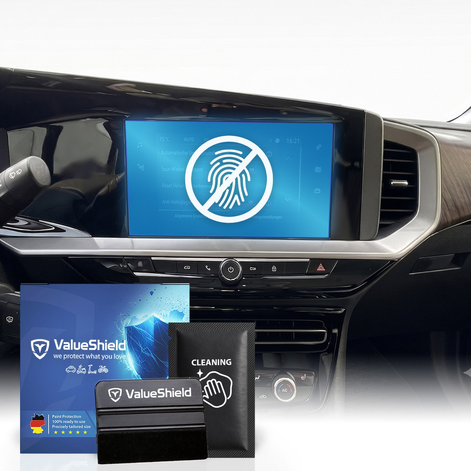 Anti-Fingerprint Displayschutzfolie passend für Opel Grandland X & A 2017-2024 (5-Türer SUV)