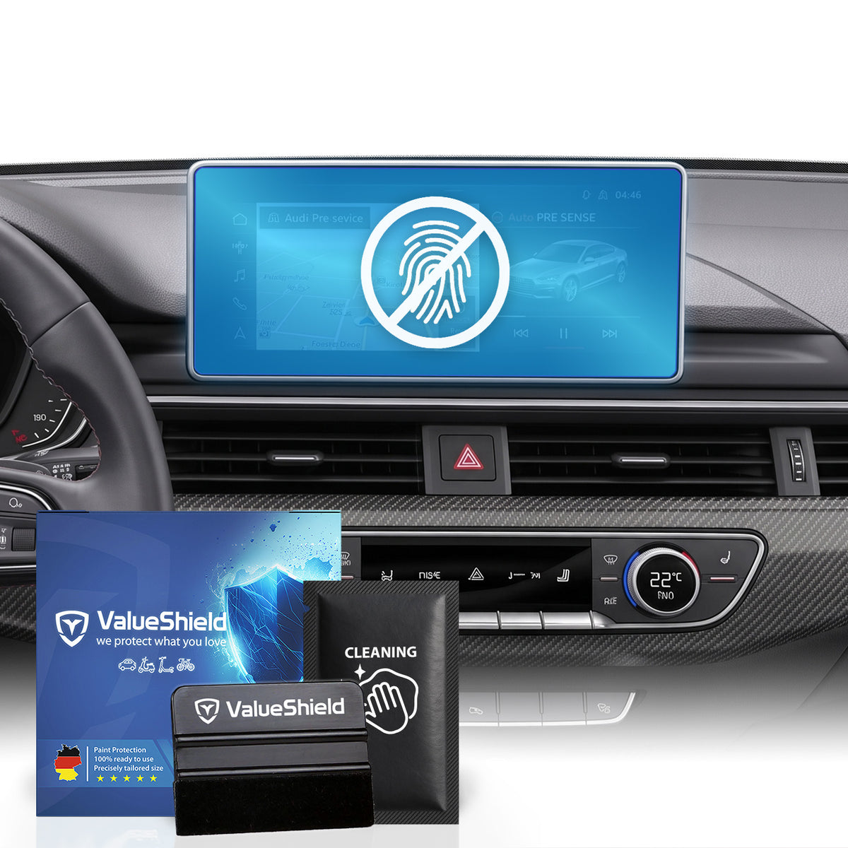 Anti-Fingerprint Displayschutzfolie passend für Audi A4 & S4/RS4 B9 2015-2024 (5-Türer Limousine)