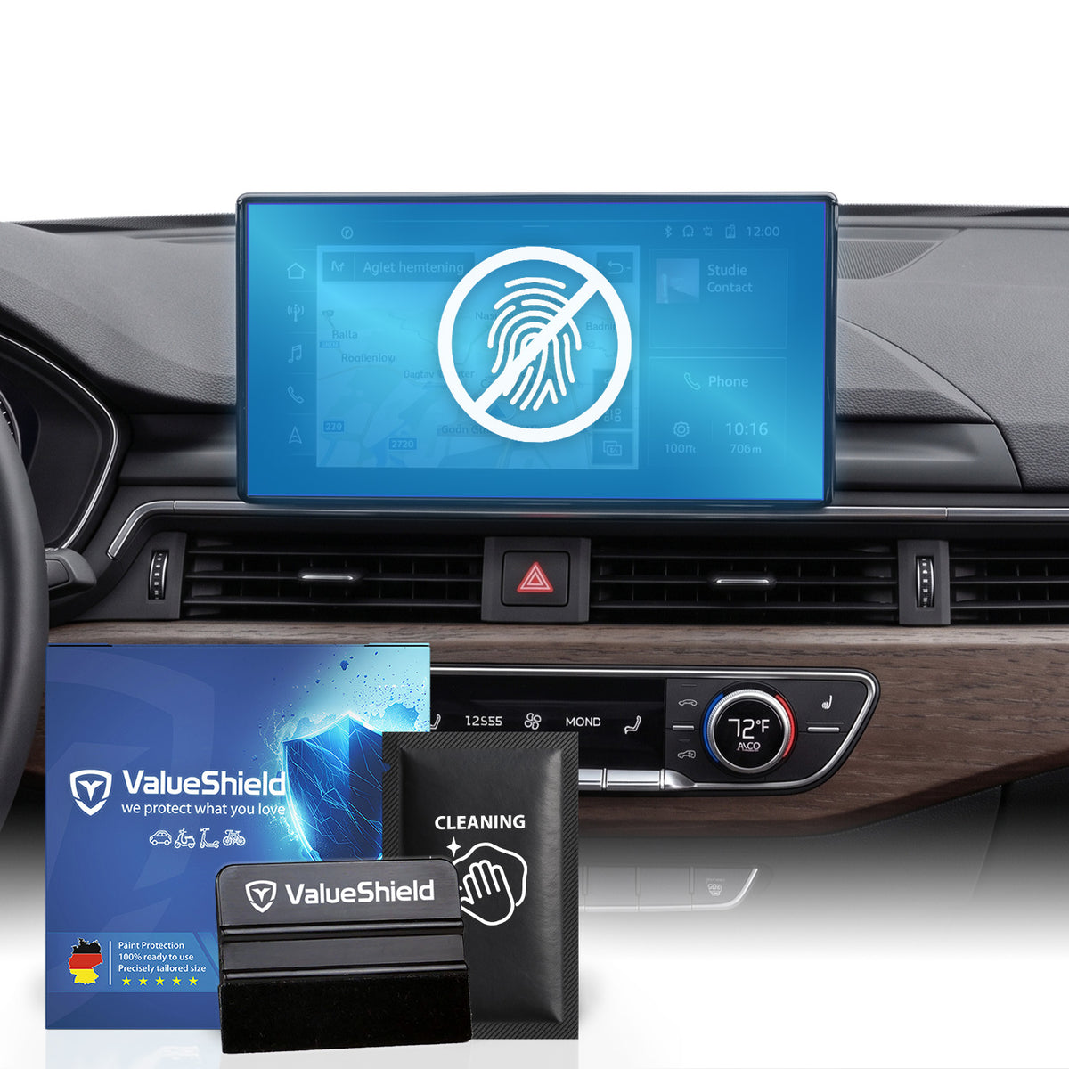 Anti-Fingerprint Displayschutzfolie passend für Audi Q5 & SQ5 FY 2017-2026 (5-Türer SUV)