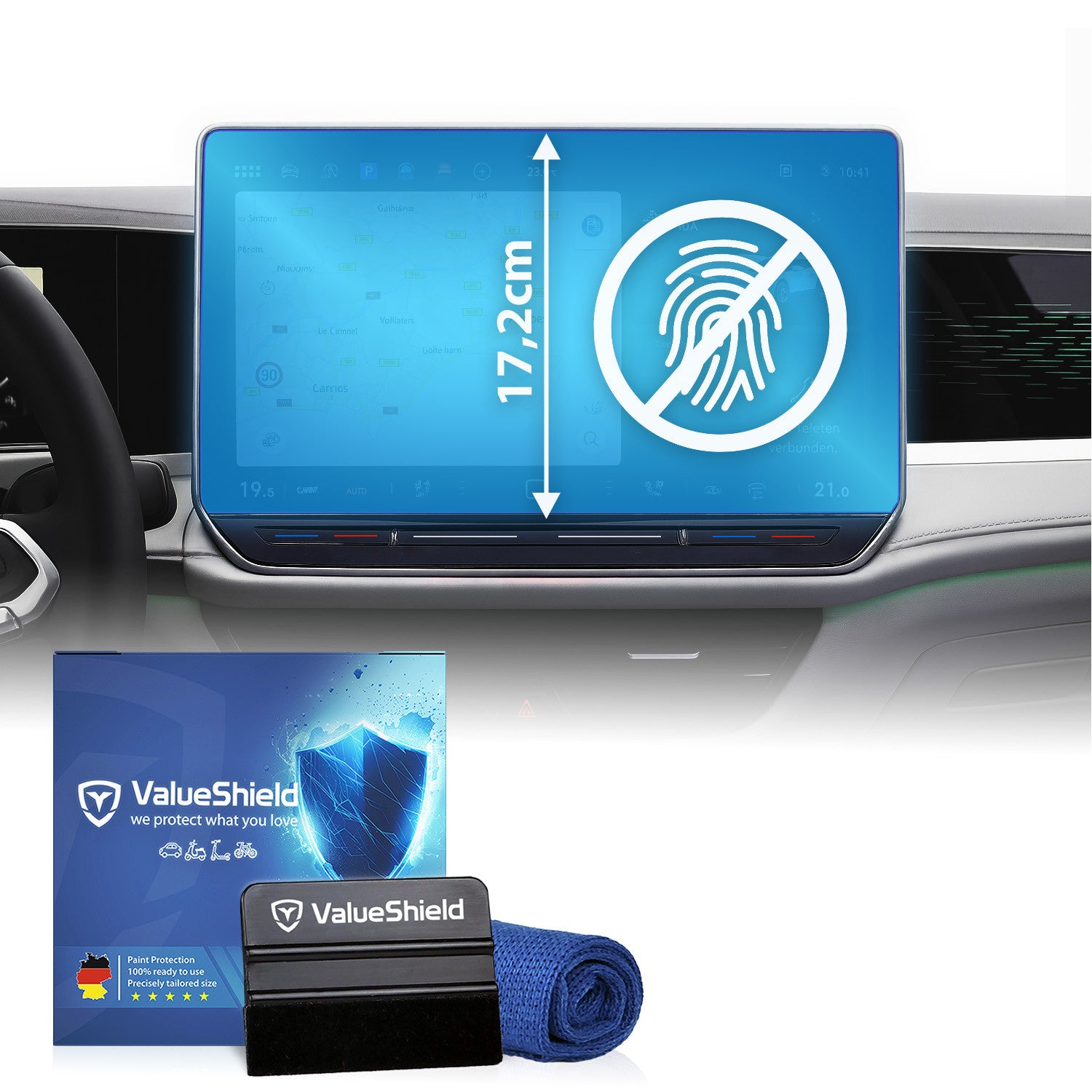 Anti-Fingerprint Displayschutzfolie passend für VW ID Buzz 2022-2027