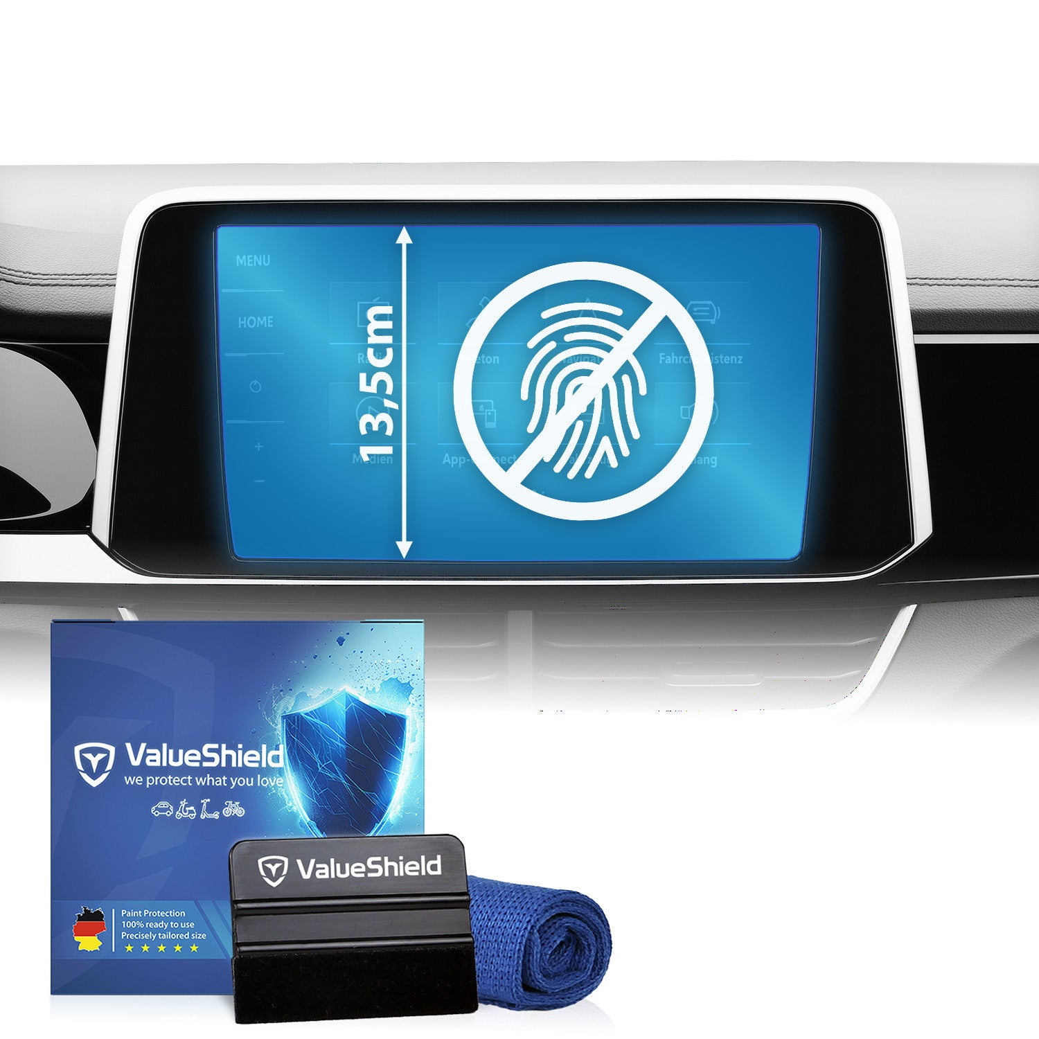 Anti-Fingerprint Displayschutzfolie passend für VW Golf 7 VII 2012-2021 (Kompakt)