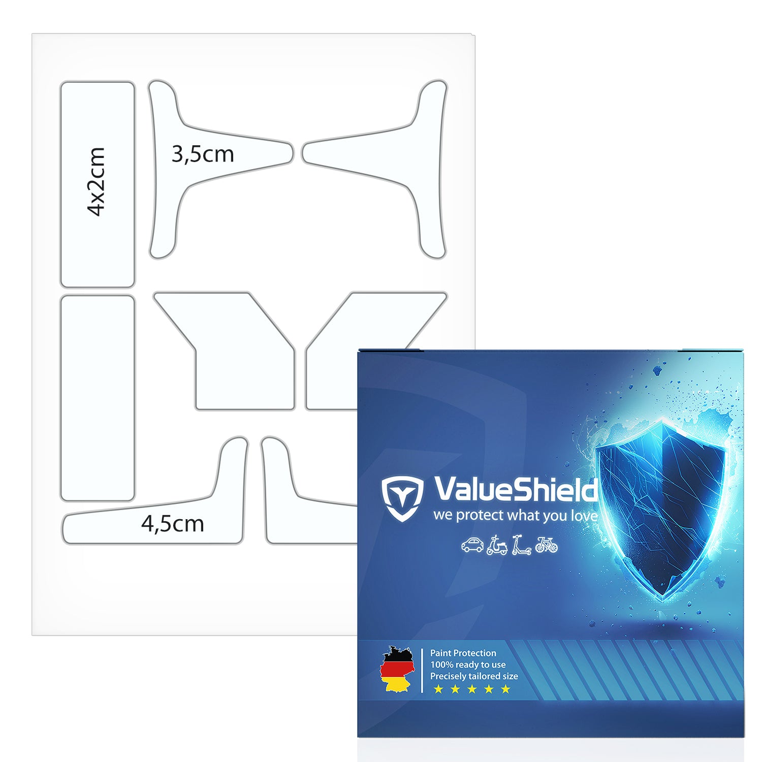 Spiegelkappenschutz Universal Transparent 8-teilig