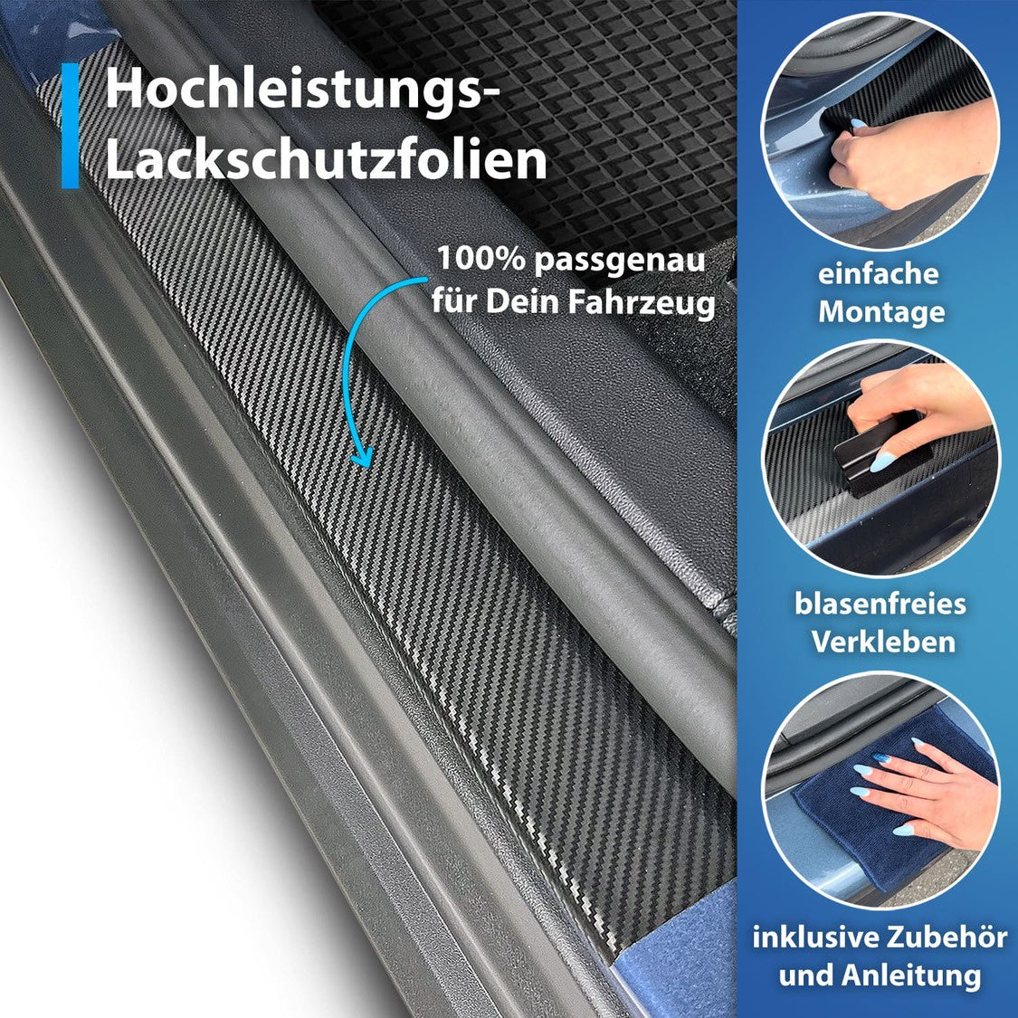 Einsteigsleistenschutz (alle Türen) passend für BMW 7er & M7 F01 2008-2015 (5-Türer Limousine)