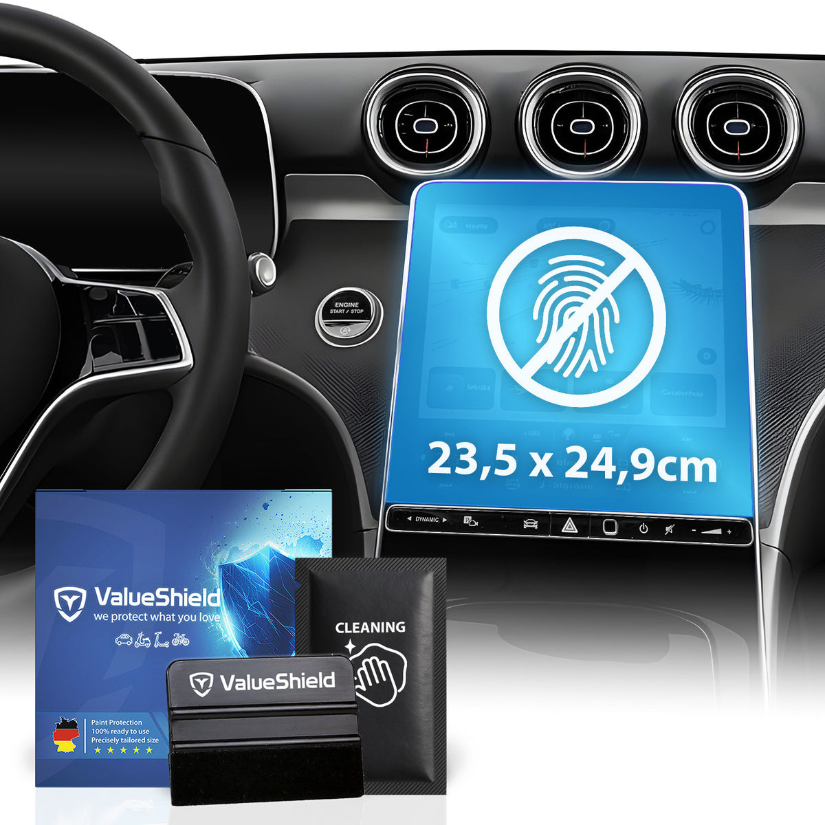 Anti-Fingerprint Displayschutzfolie passend für Mercedes GLC X254 2022-2029 (5-Türer SUV)