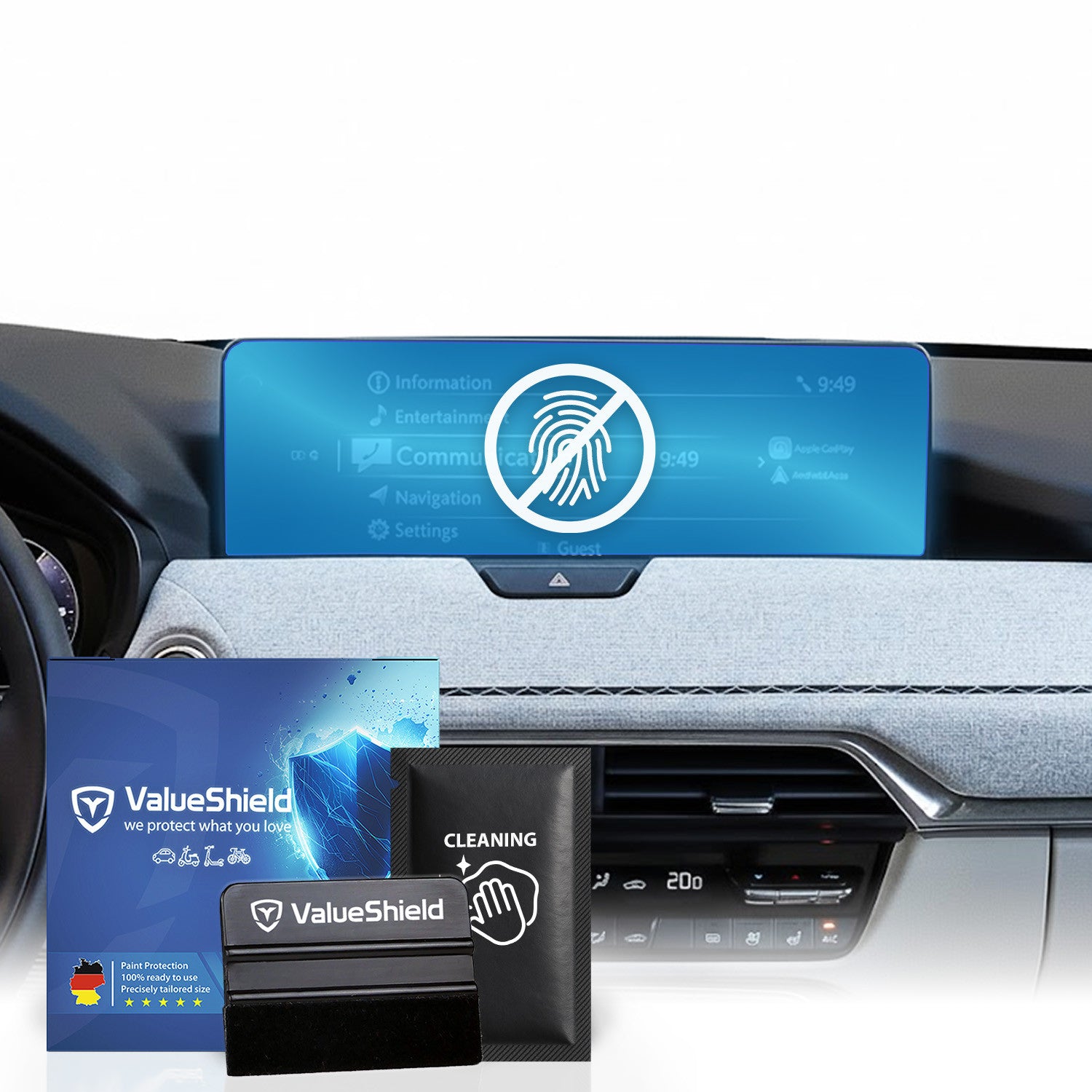 Anti-Fingerprint Displayschutzfolie passend für Mazda CX-60 2022-2028 (5-Türer SUV)