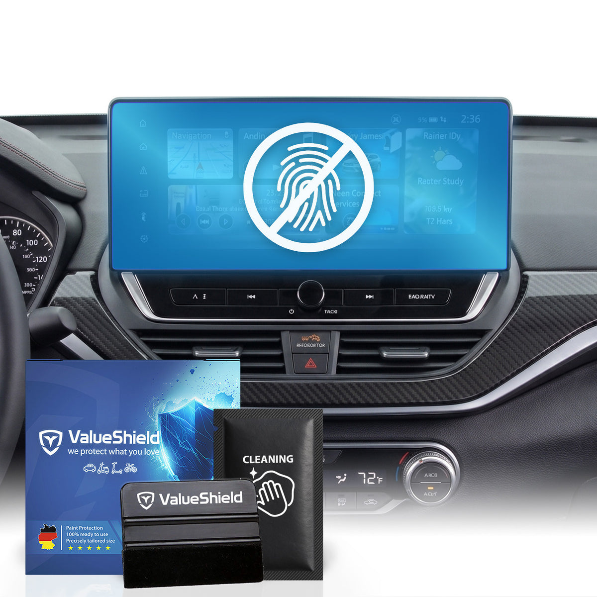 Anti-Fingerprint Displayschutzfolie passend für Nissan Qashqai J12 2021-2029 (5-Türer SUV)