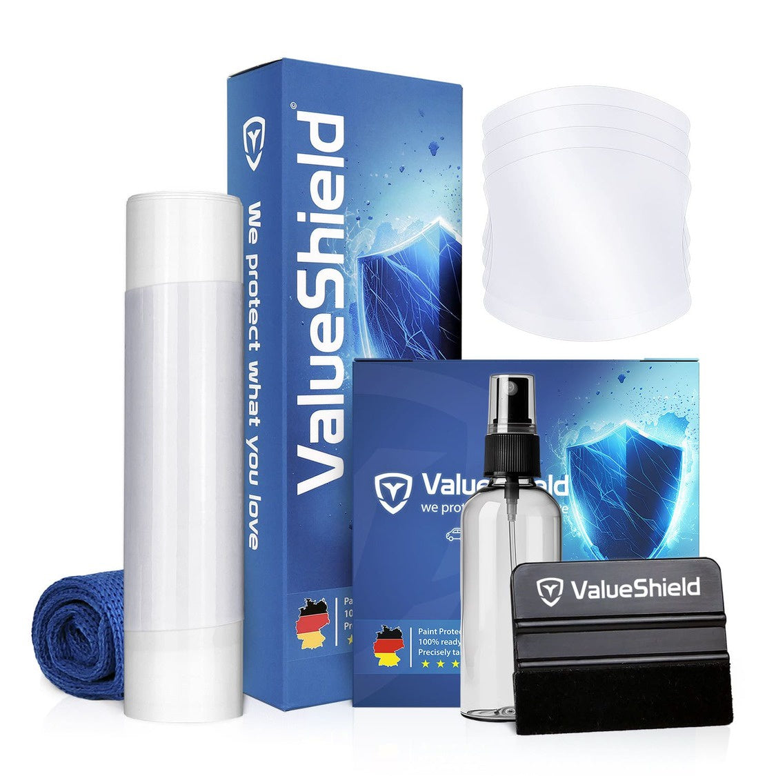XL Kombiset-Lackschutzfolien passend für BMW 7er & M7 F01 2008-2015 (5-Türer Limousine) + universal Ergänzungsset