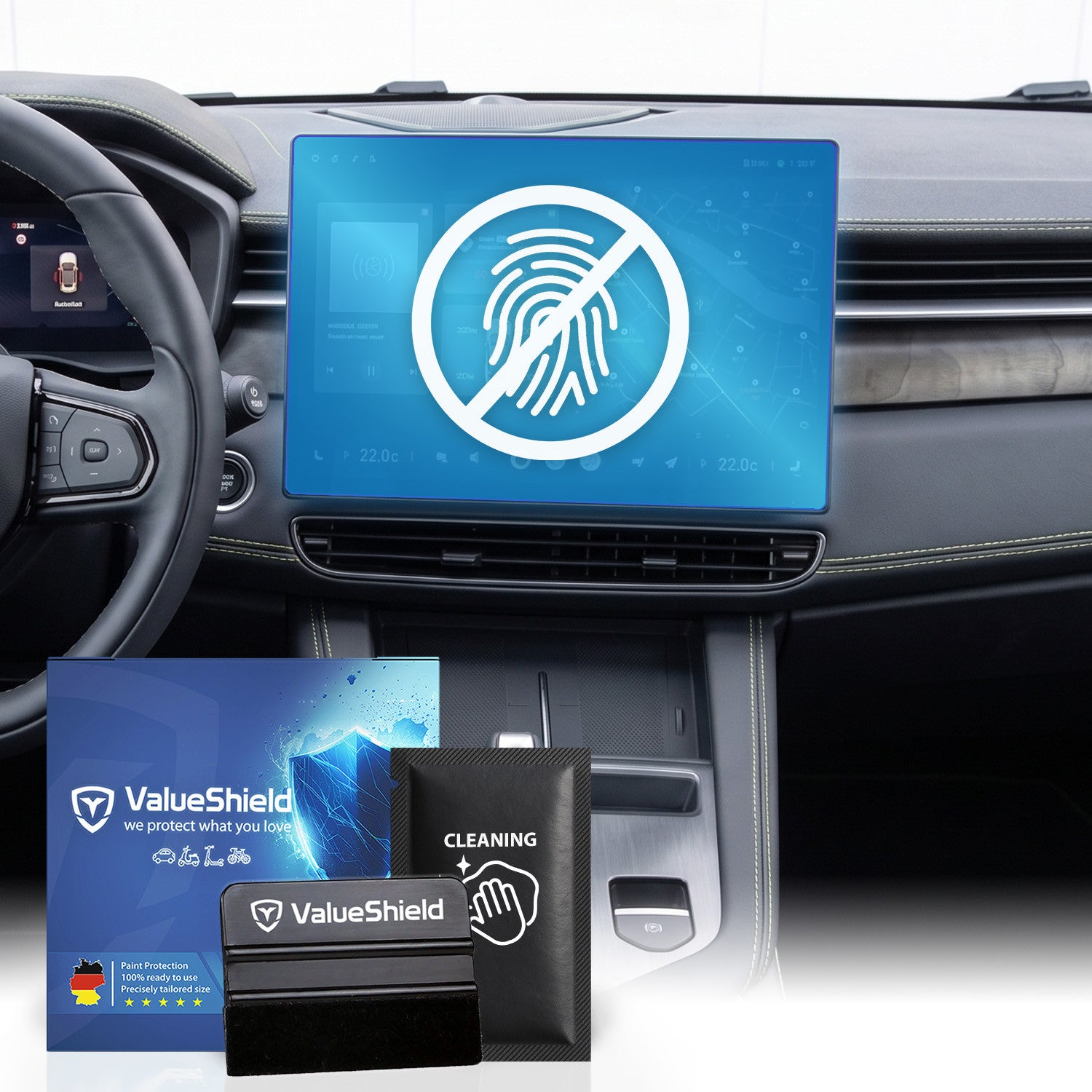 Anti-Fingerprint Displayschutzfolie passend für Lynk & Co 02 2024-2031 (5-Türer Kompakt-SUV)