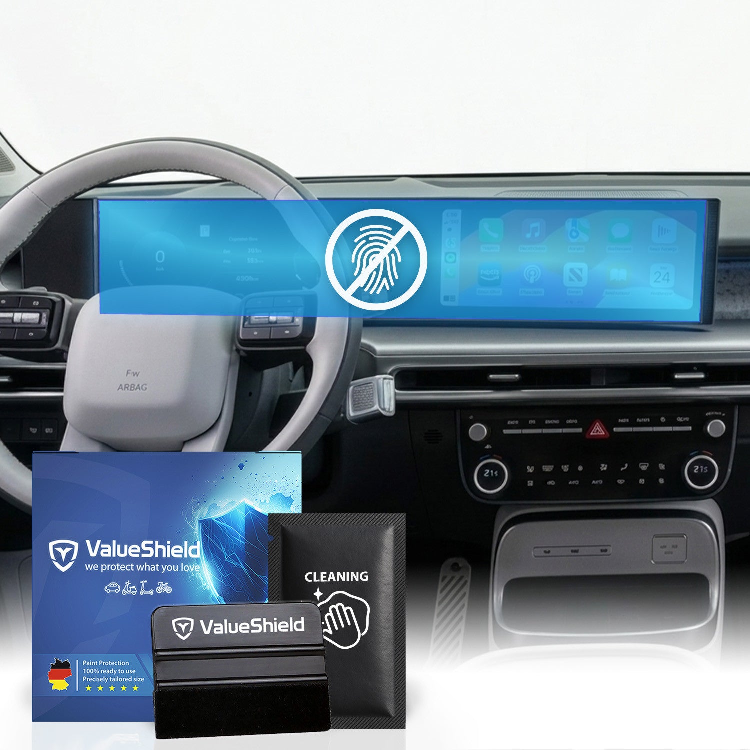 Anti-Fingerprint Displayschutzfolie passend für Hyundai Tucson NX4 2020-2027 (5-Türer SUV)