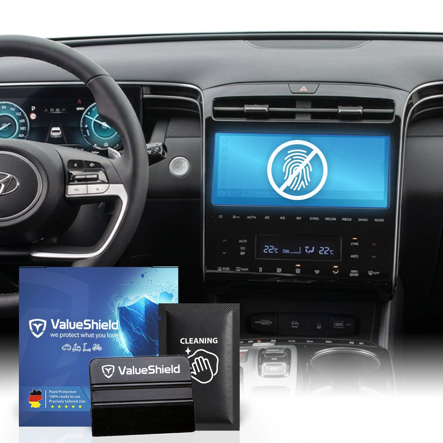 Anti-Fingerprint Displayschutzfolie passend für Hyundai Tucson NX4 2020-2027 (5-Türer SUV)