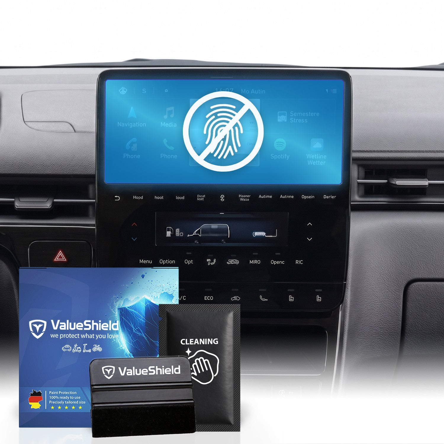 Anti-Fingerprint Displayschutzfolie passend für Hyundai Staria 2021-2028 (5-Türer Kleinbus)