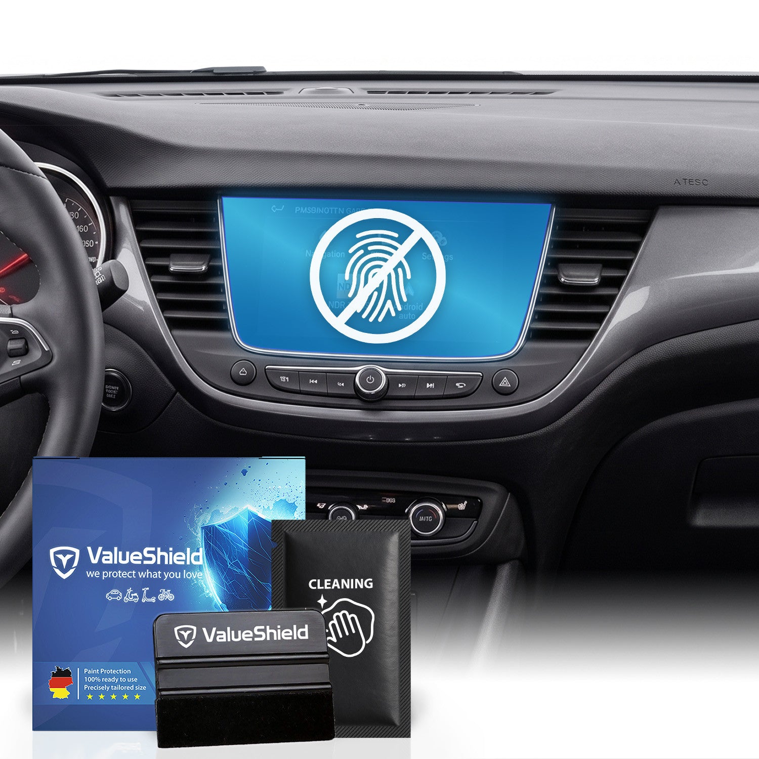 Anti-Fingerprint Displayschutzfolie passend für Opel Astra K Sports Tourer 2015-2021 (5-Türer Kombi)