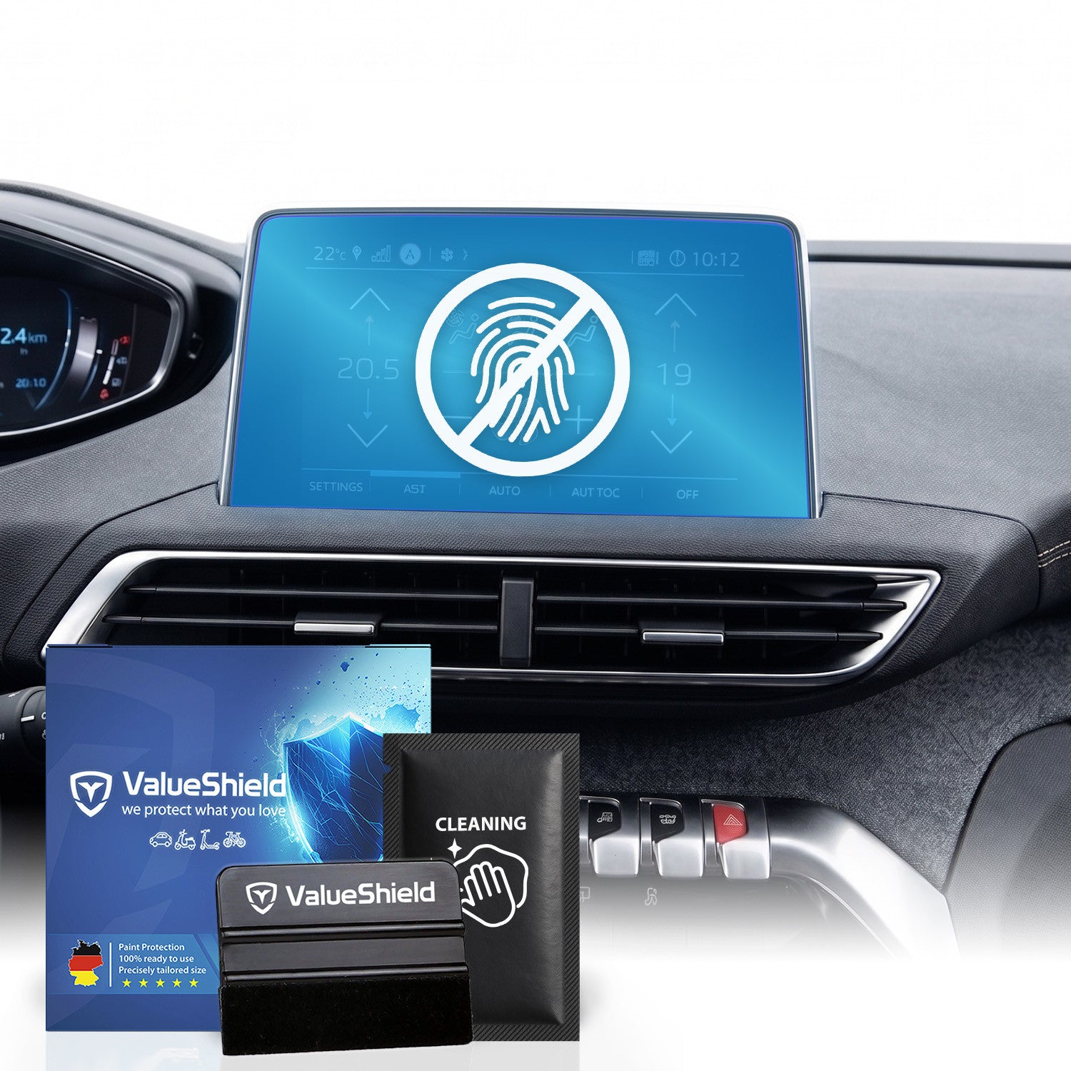 Anti-Fingerprint Displayschutzfolie passend für Peugeot 508 II (FC) SW 2018-2027 (5-Türer Kombi)