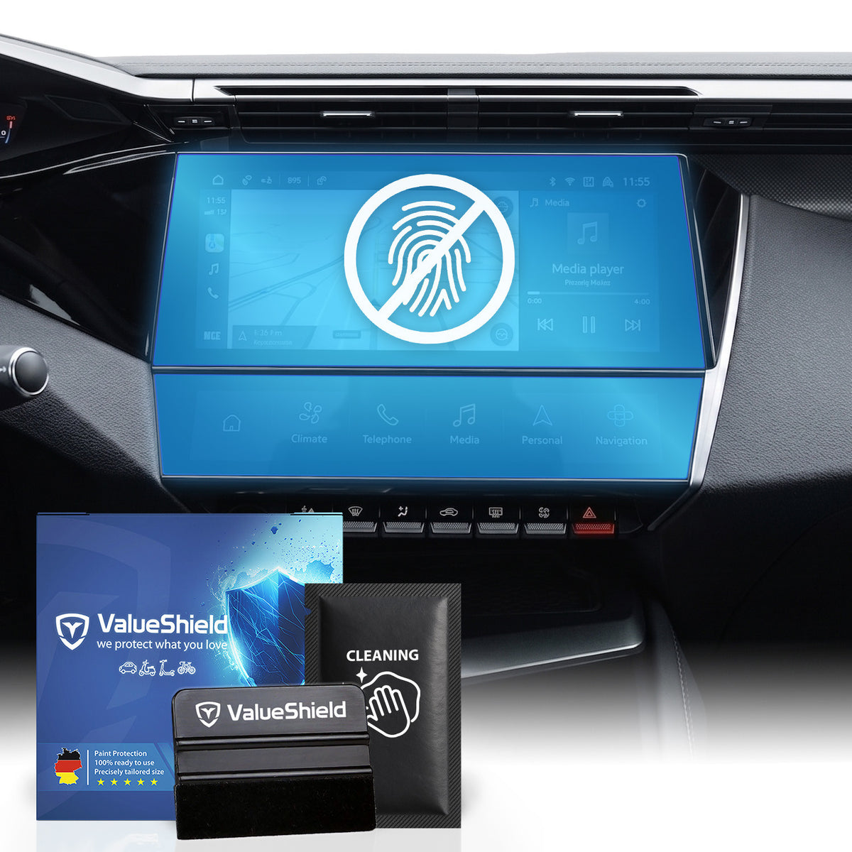 Anti-Fingerprint Displayschutzfolie passend für Peugeot 408 III Fastback & E-408 2022-2029 (5-Türer Kombi)