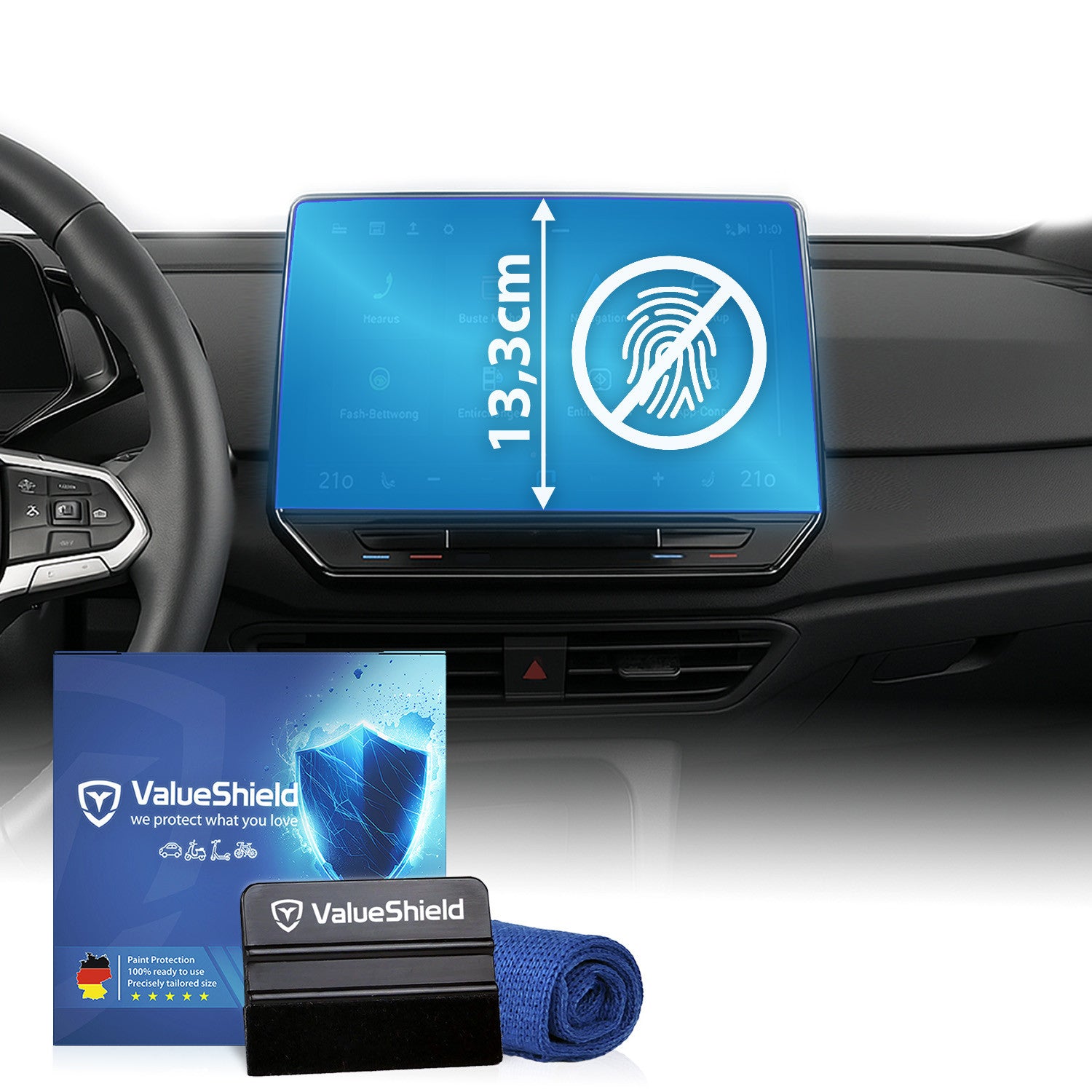 Anti-Fingerprint Displayschutzfolie passend für VW ID Buzz 2022-2027