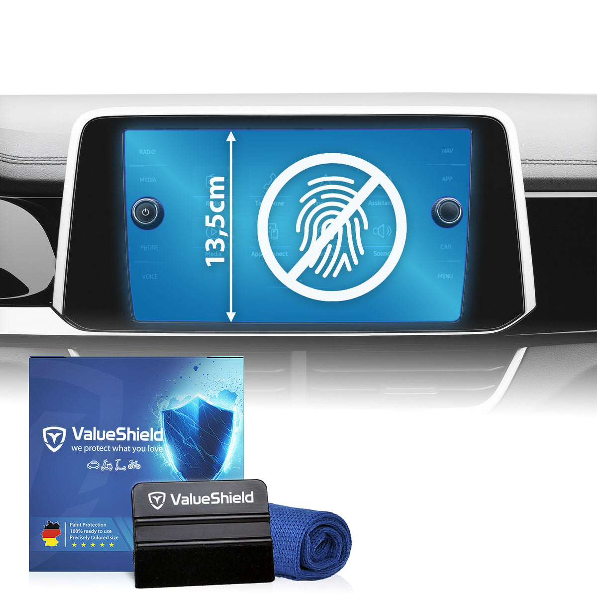 Anti-Fingerprint Displayschutzfolie passend für VW Golf 7 VII 2012-2021 (Kompakt)