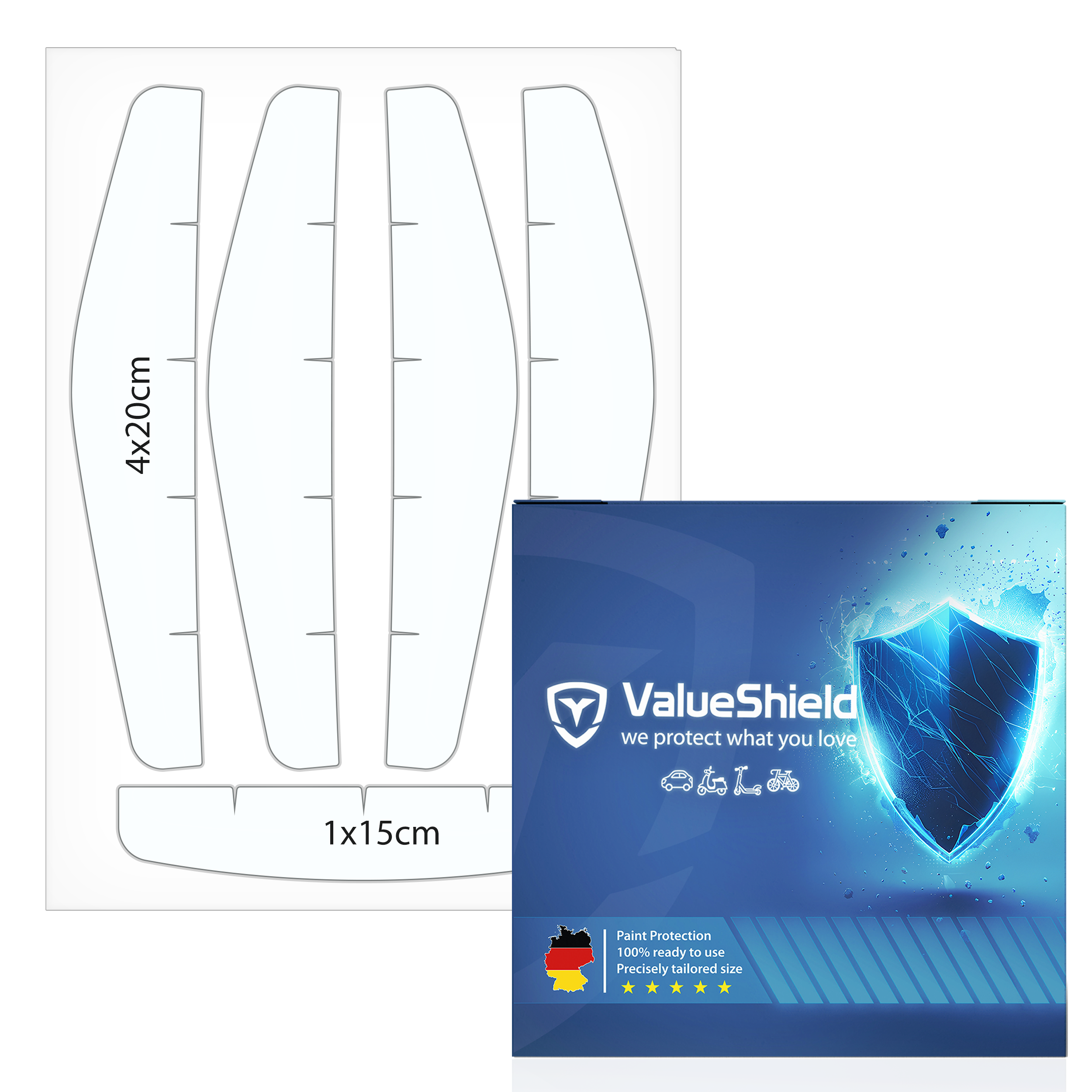 Türkantenschutz Universal Transparent für alle Türen + Heckklappe 5-teilig