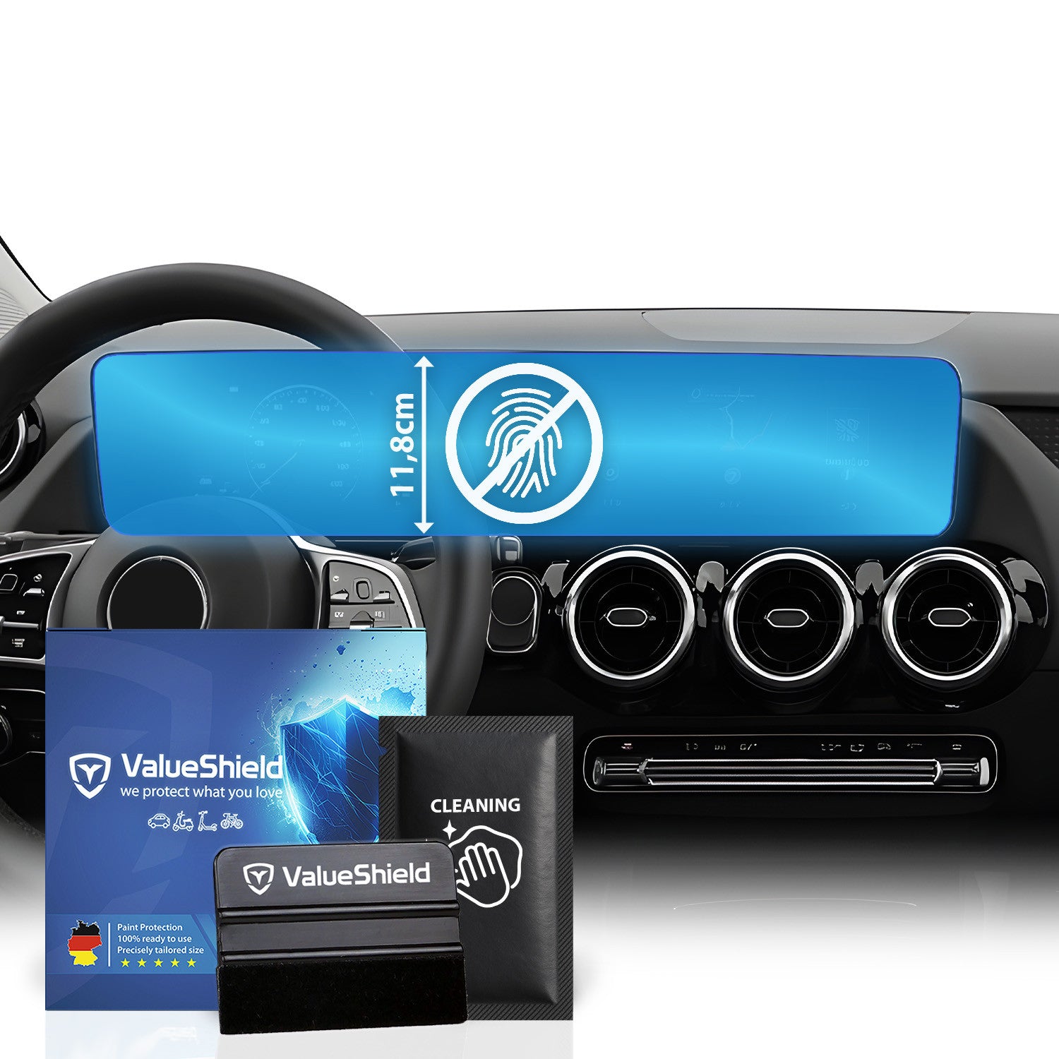 Anti-Fingerprint Displayschutzfolie passend für Mercedes CLA C118 2019-2025 (5-Türer Limousine)