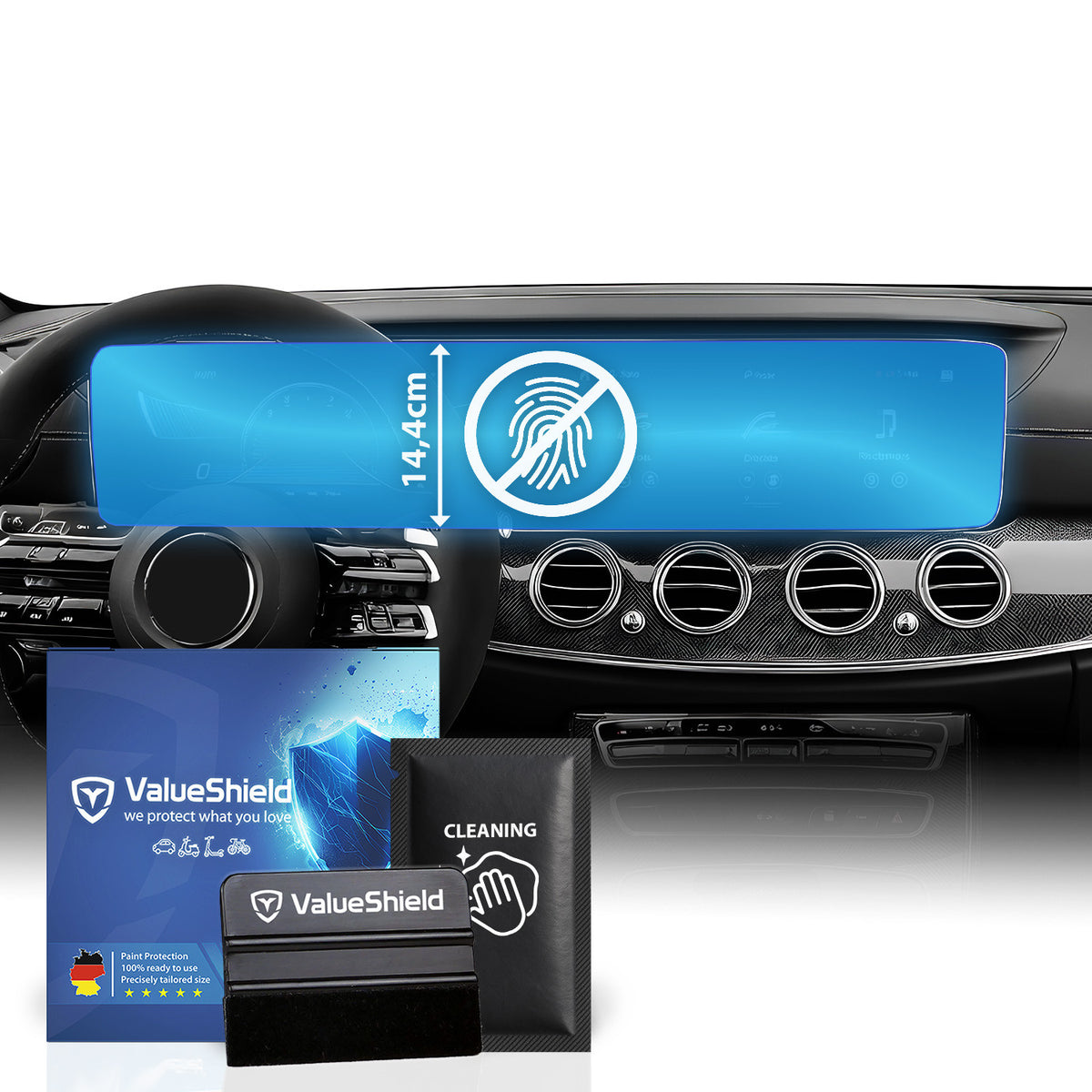 Anti-Fingerprint Displayschutzfolie passend für Mercedes E-Klasse W213 2016-2023 (5-Türer Limousine)