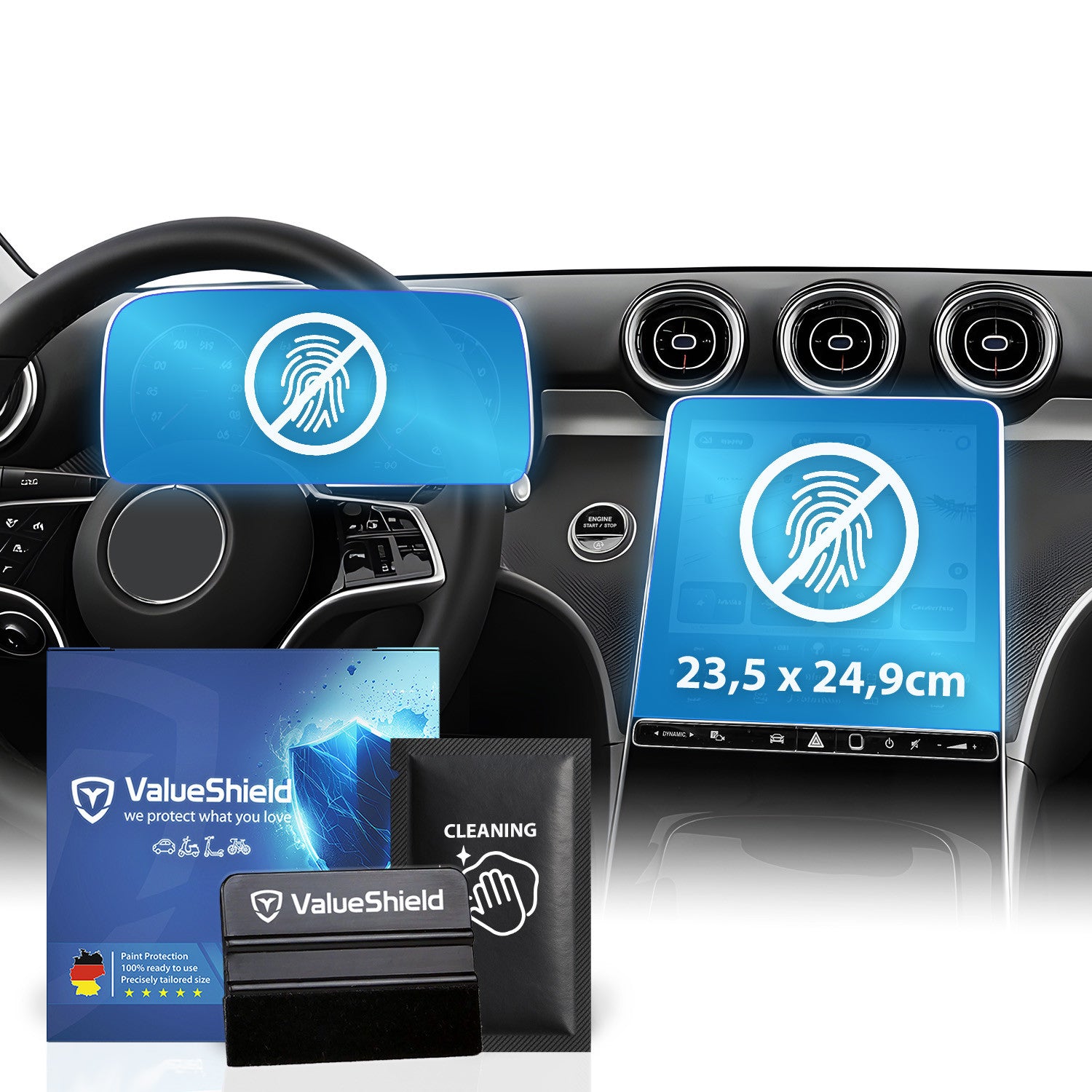 Anti-Fingerprint Displayschutzfolie passend für Mercedes CLE 2023-2029 (3-Türer Coupe)