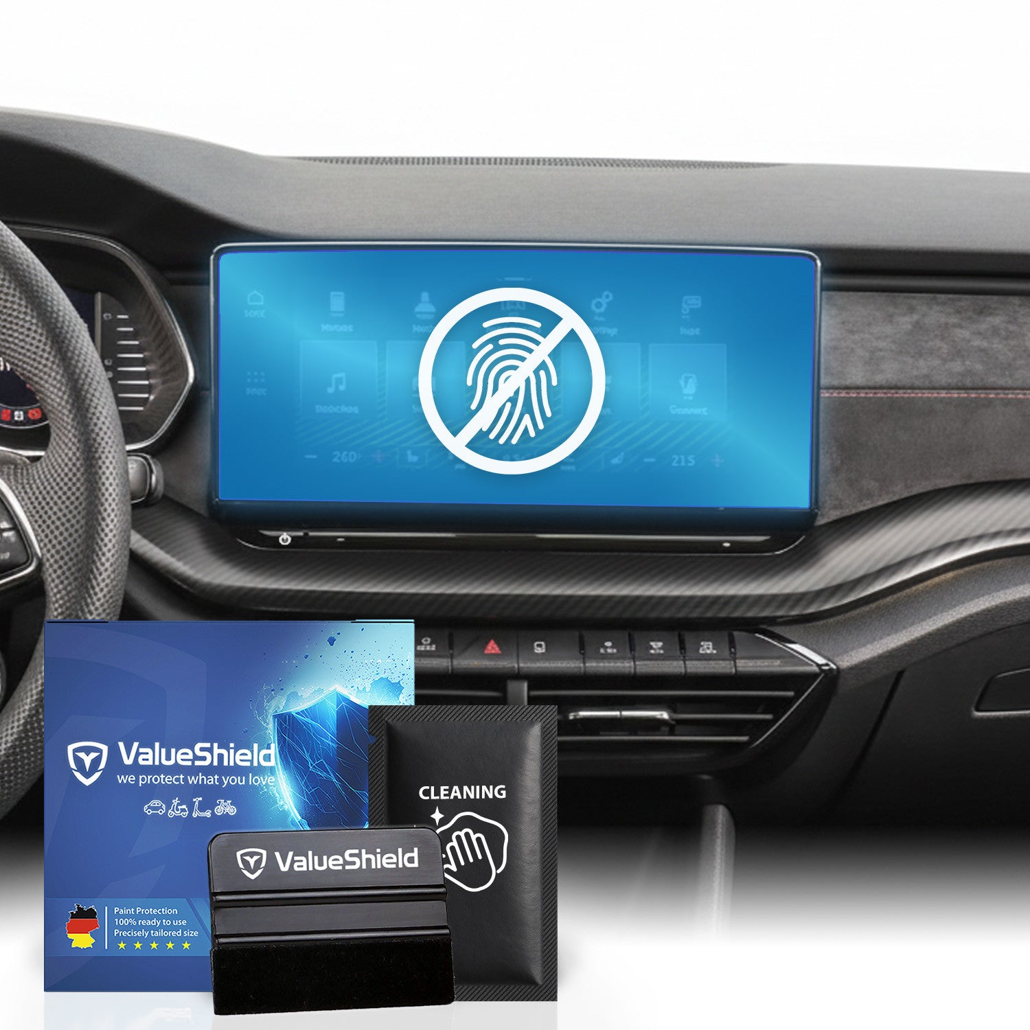Anti-Fingerprint Displayschutzfolie passend für Skoda Octavia 4 2019-2027 (5-Türer Limousine)