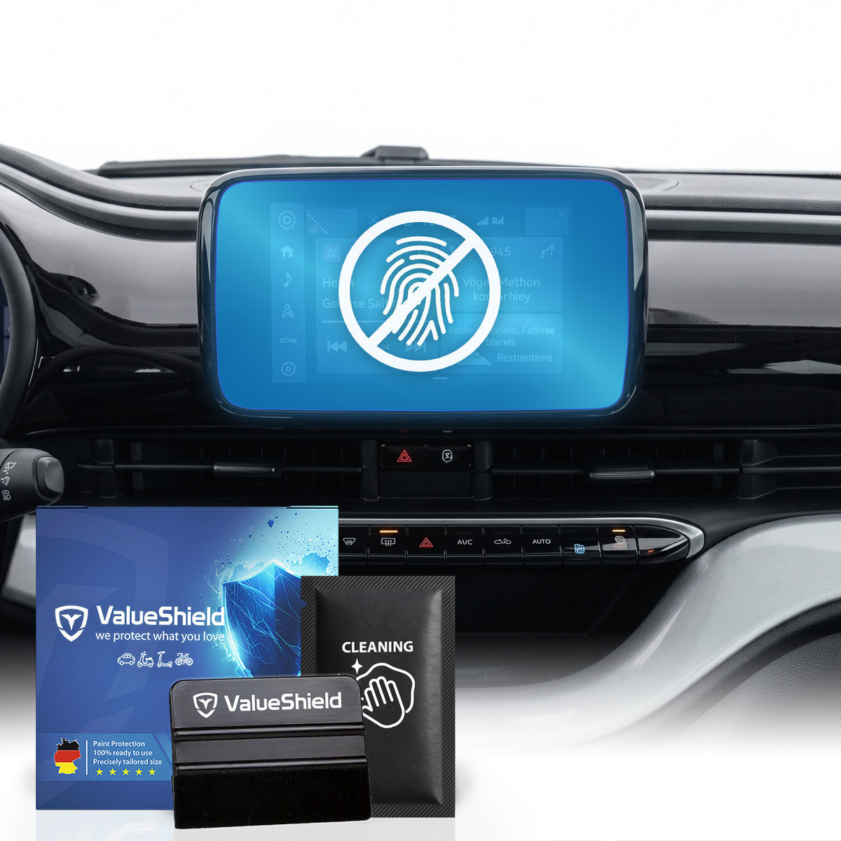 Anti-Fingerprint Displayschutzfolie passend für Fiat 500 e (332) 2020-2025 (2-Türer Kompakt)