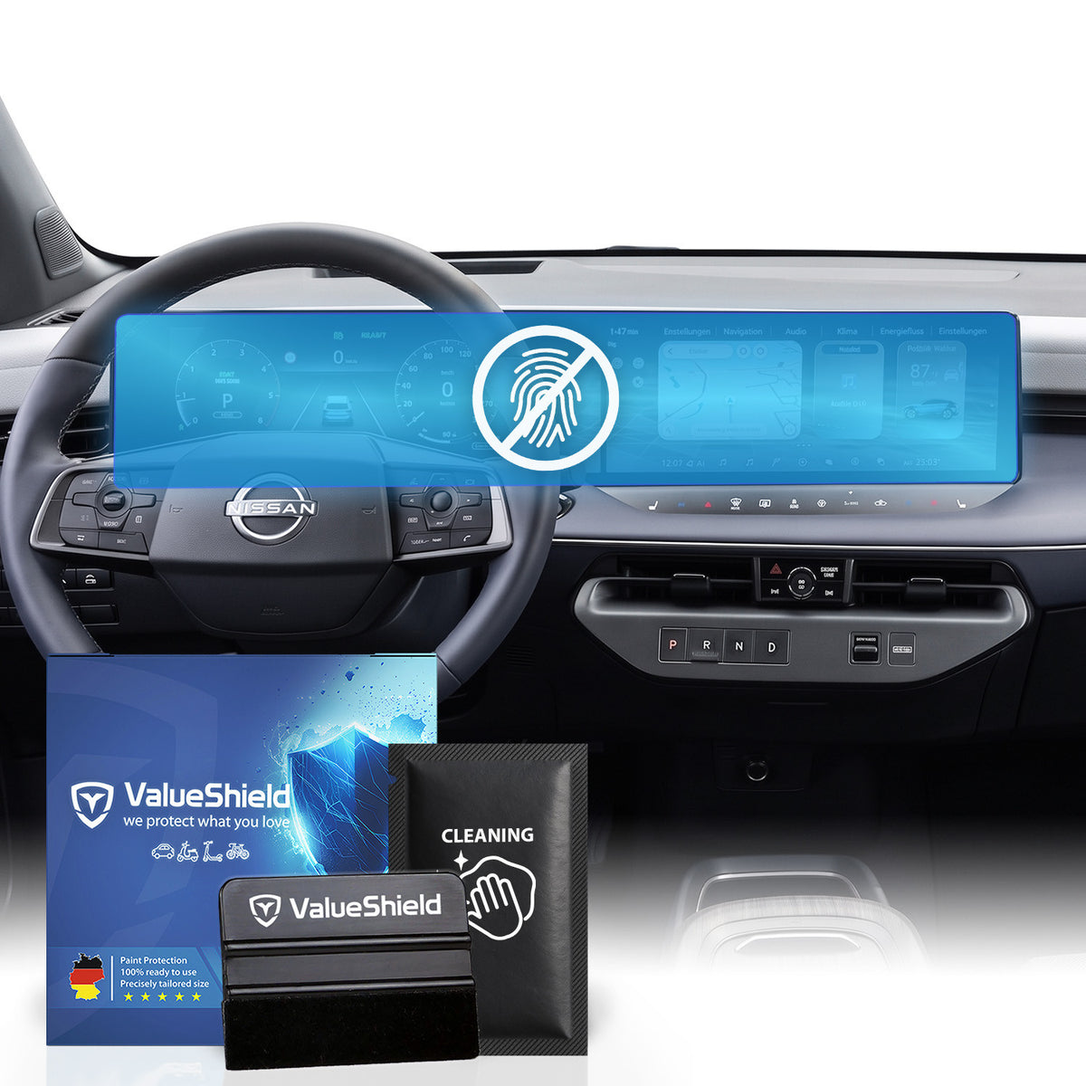 Anti-Fingerprint Displayschutzfolie passend für Nissan Leaf ZE2 2025-2031 (5-Türer Kompakt)