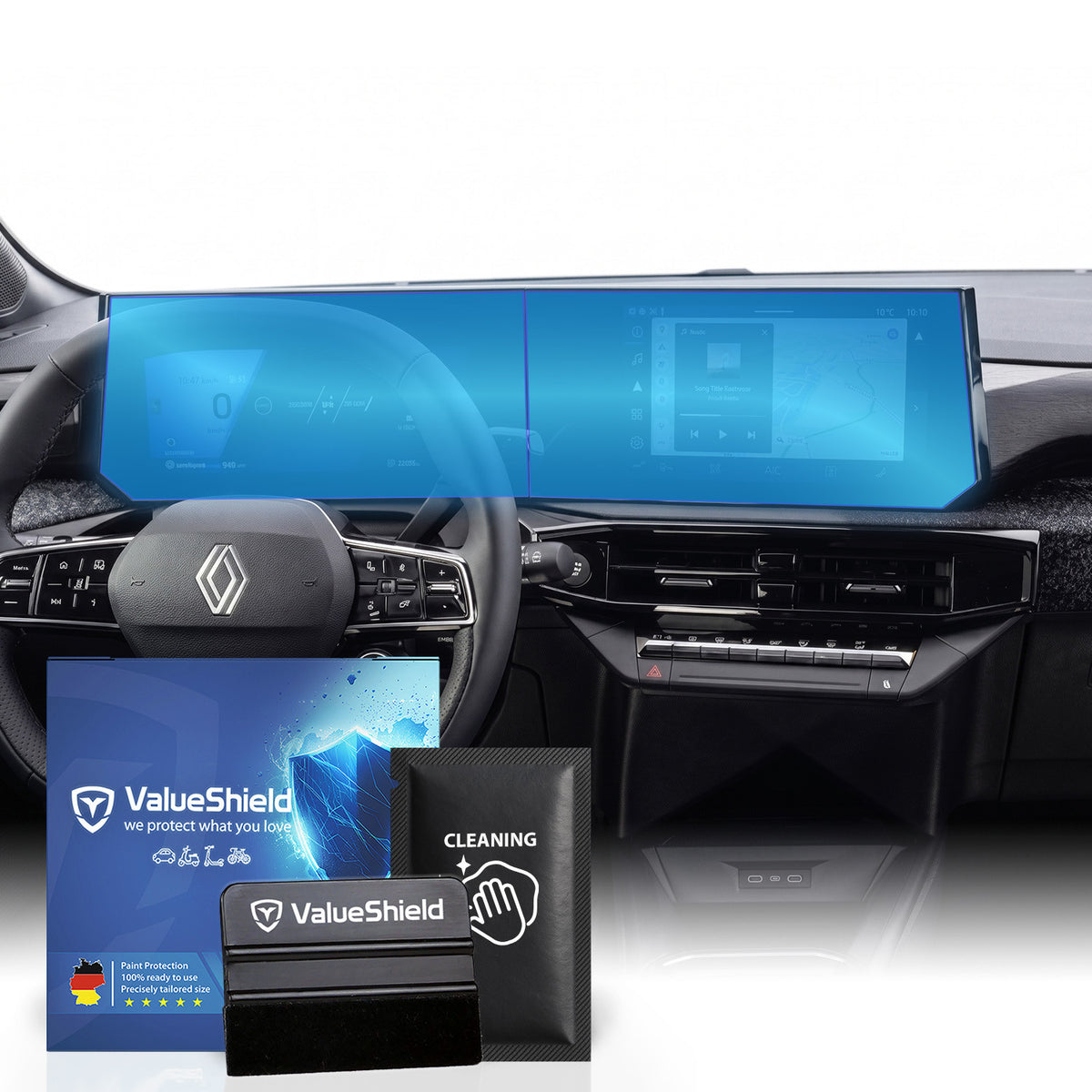 Anti-Fingerprint Displayschutzfolie passend für Renault Clio 6 2026-2031 (4-Türer Kompakt)