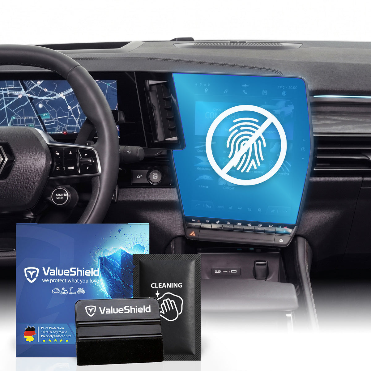 Anti-Fingerprint Displayschutzfolie passend für Mitsubishi Eclipse Cross 2018-2027 (5-Türer SUV)